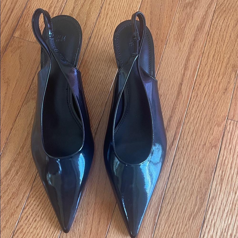 H & M Black Slingback heels size 39